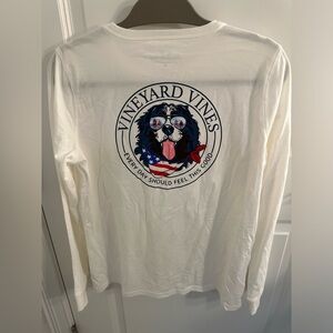 Vineyard Vines White Long Sleeve Tee with Graphic